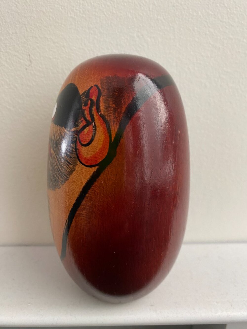 VINTAGE WOODEN DARUMA CARVING HAND CRAFTED JAPANESE ART TRADITIONAL - Picture 4 of 8